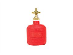 Justrite 14004 Dispensing Can, Nonmetallic, With Brass Dispenser Valves, 8 Ounce, Polyethylene, Red