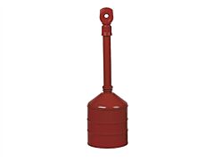 Justrite 26811R Heavy Duty Cigarette Butt Can, Capacity 5 Gallons, Base And Neck Steel, Polethylene Topper, Red
