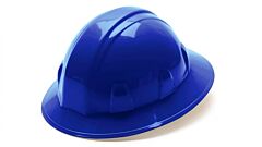 Pyramex Hp24160 Full Brim Hard Hat 4 Point Ratchet Suspension, Blue