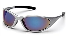 Pyramex Ss3375E Zone Ii Safety Glasses, Silver Frame, Blue Mirror Lens