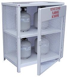 Vestil Cyl-Ex-12-E Steel Propane Exchange Cylinder Storage Cabinets With Mesh Door 12 Cylinder Capacity, White