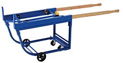 Vestil Rdc-1000-5Pu Steel Rotating Drum Cart With Polyurethane On Steel Wheels 42" X 19" X 27-1/2" 1000 Lb. Capacity, Blue