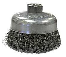 Weiler 36037 Vortec Pro Crimped Wire Cup Brush, 6" Dia, 5/8-11 Arbor, 0.02" Steel, Display