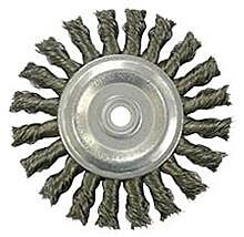 Weiler 36226 Vortec Pro Knot Wire Wheel, 4 In Dia, .014 In Carbon Steel, 1/2-3/8 Arbor Hole