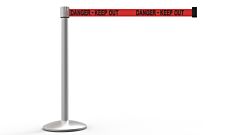 Banner Stakes Al6106M Qline Retractable Belt Barrier, Matte Post, Red "Danger - Keep Out"