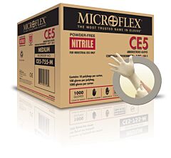 Ansell Ce5-755-M C100 12" Cleanroom Gloves P/F Med White