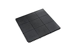 Crown Matting Km Bs33Bk Safety-Step Solid-Top Drainage Anti-Fatigue Mat 3' X 3' Bulk-Pack Black
