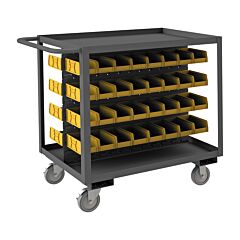 Durham Rsc-2436-Blp-64-220-95 Stock Cart, 2 Shelf, 220 Bins, 24-1/4 X 42-1/4 X 37-5/8