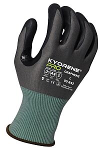 Armor Guys 00-842 Cut Resistant Gloves, Gray Kyorene Pro Liner With Black Nano Nitrile Palm Coating, Reinforced Thumb Crotch, Ansi A4