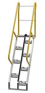 Vestil Ats-5-56-Hdg Galvanized Alternate Tread Stair 56 Degrees 49-1/4 In. X 23-1/2 In. X 102-7/16 In. 350 Lb. Capacity Silver