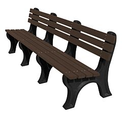 Vestil Ben-Pecb-96-Bkbn Recycled Plastic Economy Backed Bench 96", Black Legs And Brown Seat