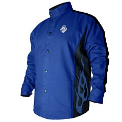 Black Stallion Bxrb9C Bsx Stryker Blue Fr Welding Jacket With Blue Flames
