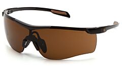 Carhartt Chb818St Easley Safety Glasses, Black/Tan Frame, Sandstone Bronze Anti-Fog Lens