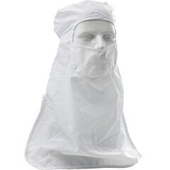 Uniform Technology Chpin2-65Wh-3Xl C3 Iso 4 (Class 10) Cleanroom Hood With Built-In Face Mask - Pull Over, White, Size 3X-Large