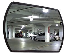 Vestil Cnvx-1812-O Acrylic Rectangular Convex Outdoor Mirror 18 In Diameter 20+ Ft Viewing Distance Silver