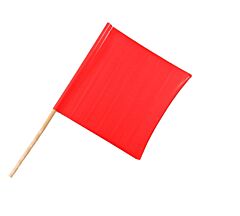 Cortina 03-229-3424 18" X 18" Bright Red Vinyl Flag W/24" Wooden Dowel (50/Case)