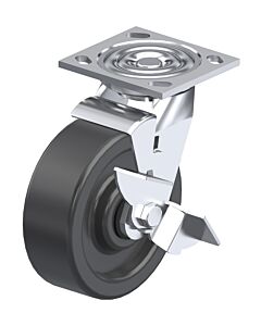 Vestil Cst-Bl-4X2Ph-Swb Phenolic Swivel With Brake Caster 4 In. Diameter X 2 In. Width 800 Lb. Capacity Black