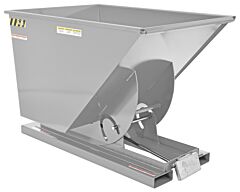 Vestil D-100-Ld-Sl Steel Light Duty Self Dumping Hopper 1 Cubic Yard 2000 Lb. Capacity, Silver Lining