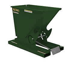 Vestil D-33-Md-Grn-H Steel Medium Duty Self Dumping Hopper 1/3 Cubic Yard 4000 Lb. Capacity, Hunter Green