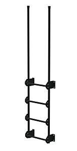 Vestil Dkl-4-Bk Steel Walk Through Dock Ladder 4 Step 300 Lb. Capacity Black