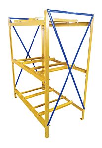 Vestil Drk-2-3 Steel Horizontal 6 Drum Storage Rack 2 Wide 3 High 4800 Lb. Capacity, Yellow