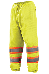 Occunomix Eco-Tem2T-Yl/Xl Mesh Two-Tone Pants, Polyester Mesh, Yellow, Class E, Size Large/X-Large