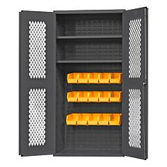 Durham Emdc36242S15B95 Ventilated Cabinet, 2 Shelves, 15 Bins