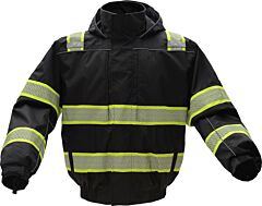 Gss Safety 8513 Onyx Non-Ansi Waterproof Ripstop 3-In-1 Bomber Jacket With Teflon Protection, Black