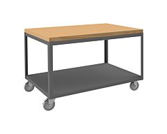 Durham Hmt-3048-2-Mt-95 High Deck Mobile Table, 2 Shelves