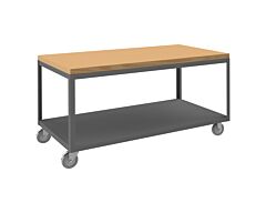 Durham Hmt-3060-2-Mt-95 High Deck Mobile Table, 2 Shelves