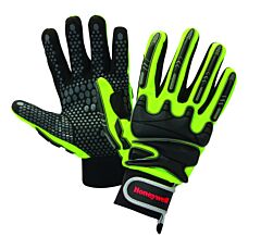 Honeywell - North Safety Mpct1000/9L Impact Gloves Large Leather/Synthetic Black/Yel