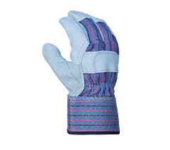 Task Gloves Ib3222-L Split Cowhide Leather Palm Work Gloves With Rubberized Safety Cuff, Size Large