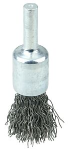 Weiler 10004 Crimped Wire Solid End Brushes, Steel, 25,000 Rpm, 1/2" X 0.02"