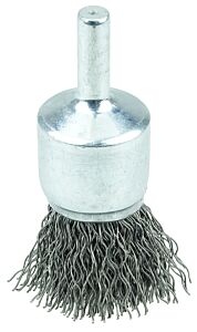 Weiler 10007 Crimped Wire Solid End Brushes, Steel, 22,000 Rpm, 3/4" X 0.014"