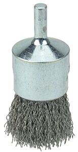 Weiler 10011 Crimped Wire Solid End Brush, Steel, 22,000 Rpm, 1 In X 0.014 In