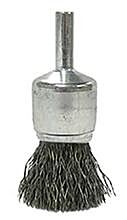 Weiler 10020 Crimped Wire Solid End Brushes, Stainless Steel, 22,000 Rpm, 3/4" X 0.02"