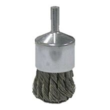 Weiler 10025P Knot Wire End Brush, Steel Bristles, 3/4 In Brush Dia X 0.014 In Wire, 25000 Rpm, 5 Ea/Bx