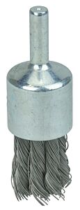 Weiler 10026 Knot Wire End Brush, Steel Bristles, 3/4 In Brush Dia X 0.020 In Wire, 25000 Rpm, 1 Ea/Ea