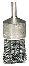 Weiler 10027 Knot Wire End Brush, Steel Bristles, 1-1/8 In Brush Dia X 0.014 In Wire, 22000 Rpm, 1 Ea/Ea