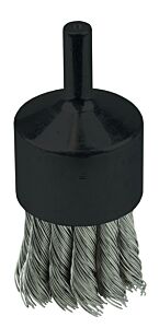 Weiler 10031 Knot Wire End Brush, Stainless Steel Bristles, 1-1/8 In Brush Dia X 0.014 In Wire, 22000 Rpm, 1 Ea/Ea