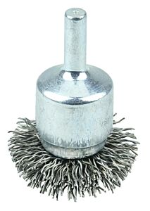 Weiler 10038 Stem-Mounted Circular Flared End Brushes, Steel, 20,000 Rpm, 1 1/2" X 0.02"