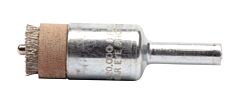 Weiler 10058 Stem-Mounted Pilot Bonding Brush, Stainless Steel, 1/2 In X 0.004 In, 20,000 Rpm, 5/32 In Dia Pilot