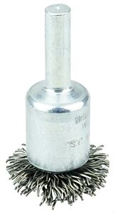 Weiler 10099 Stem-Mounted Circular Flared End Brush, Steel, 1 In X 0.020 In, 25,000 Rpm
