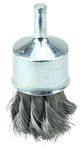 Weiler 10187 Knot Wire End Brush, Steel Bristles, 1-1/8 In Brush Dia X 0.0118 In Wire, 20000 Rpm, 1 Ea/Ea