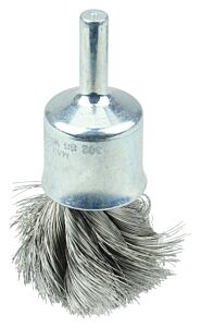 Weiler 10220 Knot Wire End Brush, Stainless Steel Bristles, 3/4 In Brush Dia X 0.006 In Wire, 20000 Rpm, 10 Ea/Pk