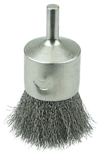 Weiler 10379 Crimped Wire Solid End Brushes, Stainless Steel, 22,000 Rpm, 1" X 0.014"