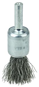 Weiler 11001 Coated Cup Crimped Wire Solid End Brush, Steel, 1/2 In X 0.0104 In, 25,000 Rpm