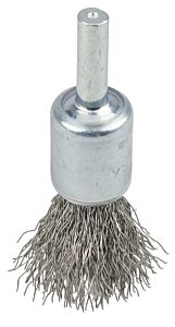 Weiler 11011 Coated Cup Crimped Wire Solid End Brush, Stainless Steel, 1/2 In X 0.0104 In, 25,000 Rpm