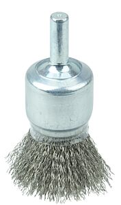 Weiler 11013 Coated Cup Crimped Wire End Brush, Stainless Steel, 22,000 Rpm, 3/4 In X 0.006 In