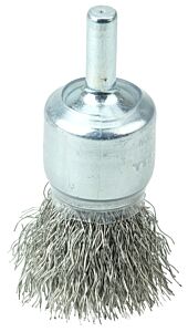 Weiler 11014 Coated Cup Crimped Wire End Brush, Stainless Steel, 22,000 Rpm, 3/4 In X 0.0104 In
